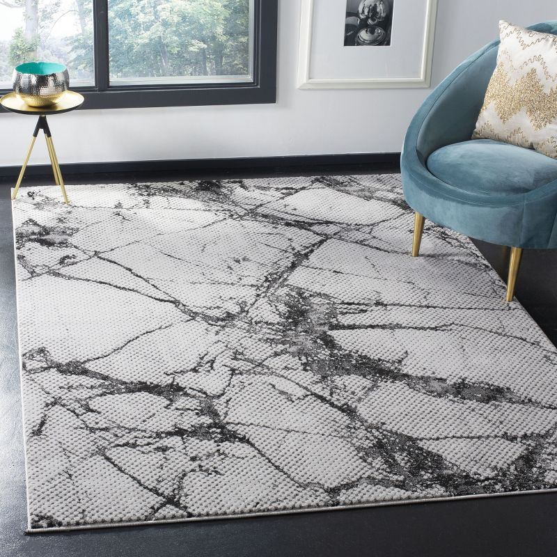 Lurex LUR187 Power Loomed Area Rug - Grey/Black - 5'3"x7'6" - Safavieh