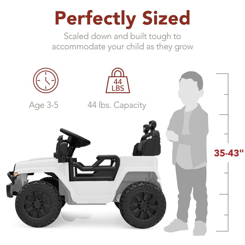Best Choice Products 6V Kids Ride-On Truck Car w/ Parent Remote Control, 4-Wheel Suspension, LED Lights - White