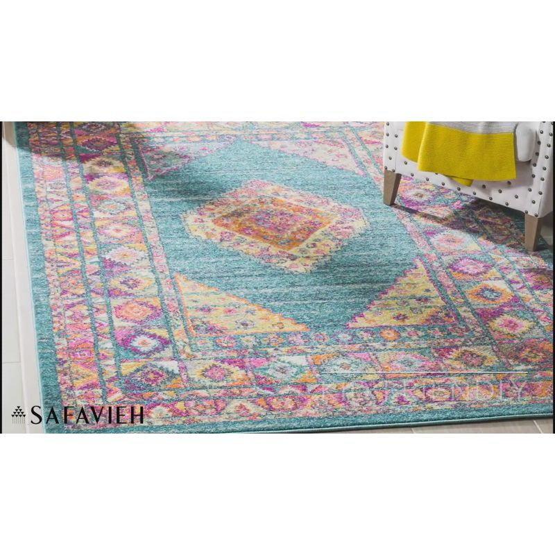 Madison MAD133 Power Loomed Indoor Area Rug - Light Blue/Orange - 8'x10' - Safavieh