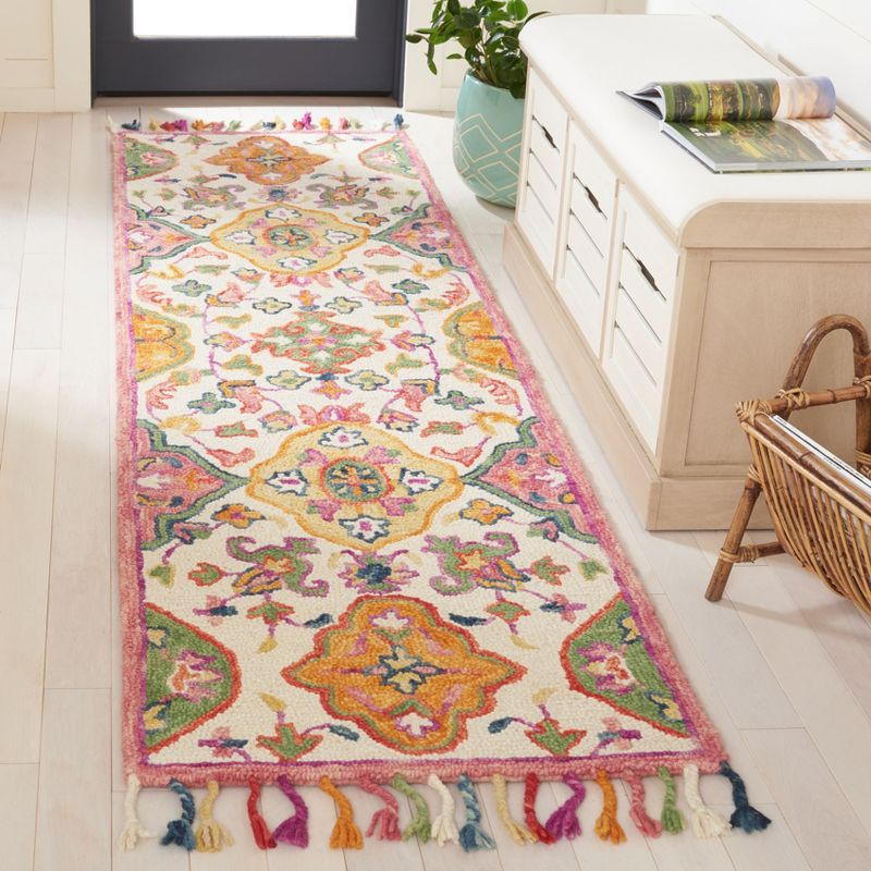 Blossom BLM456 Hand Tufted Runner Rug - Ivory/Multi - 2'3"x6' - Safavieh.