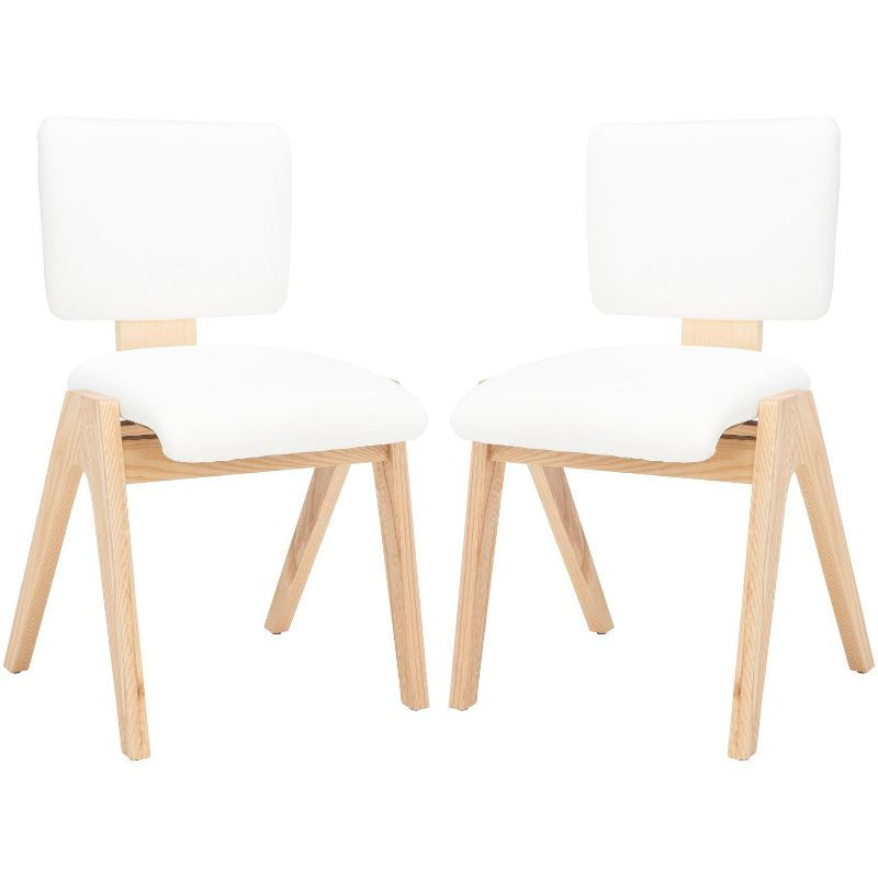 Alisyn Wood Dining Chair (Set of 2) - SFV4125 - Natural/White - Safavieh Couture