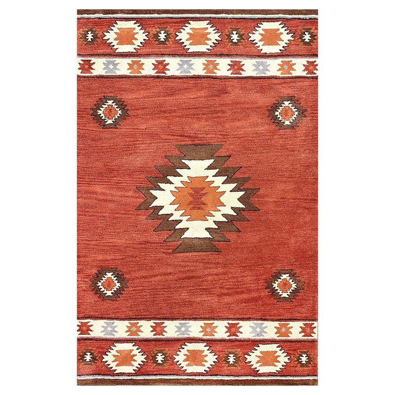 2'x3' Hand Tufted Shyla Accent Rug Orange - nuLOOM: Wool, Geometric, Bohemian, Medium Pile, Indoor Use