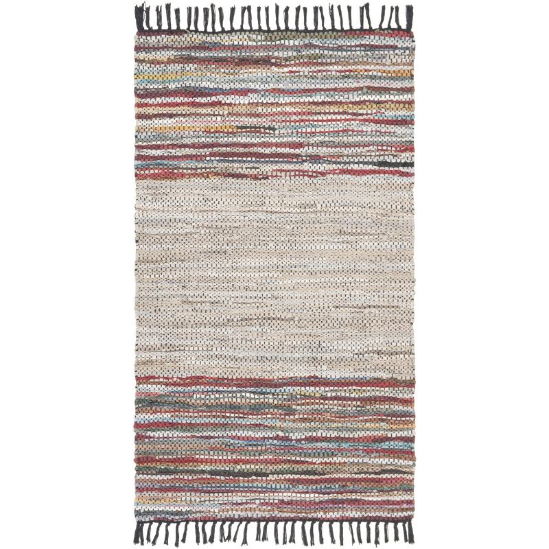 Vintage Leather VTL202 Hand Woven Indoor Accent Rug - Beige/Multi - 2'x3' - Safavieh