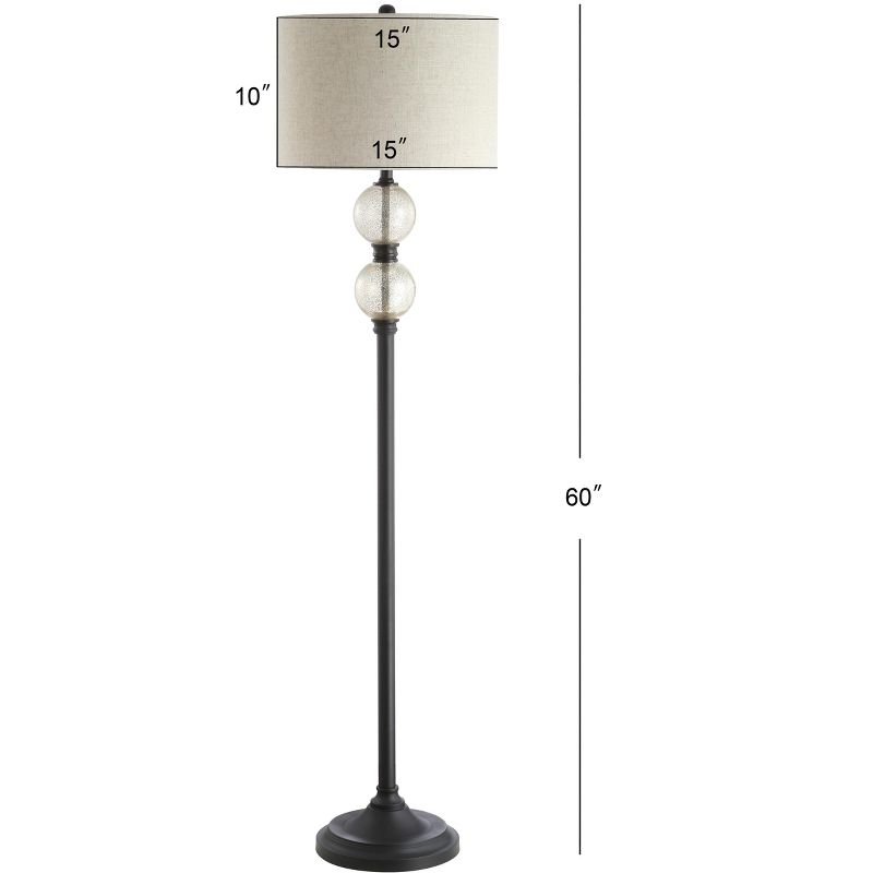 JONATHAN Y January 60" Glass/Metal LED Floor Lamp, Mercury Glass/Oil Rubbed Bronze