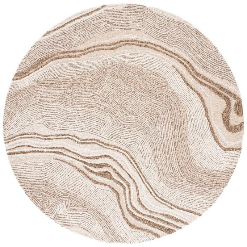 Fifth Avenue FTV121 Hand Tufted Indoor Area Rug - Beige/Ivory - 4' Round - Safavieh