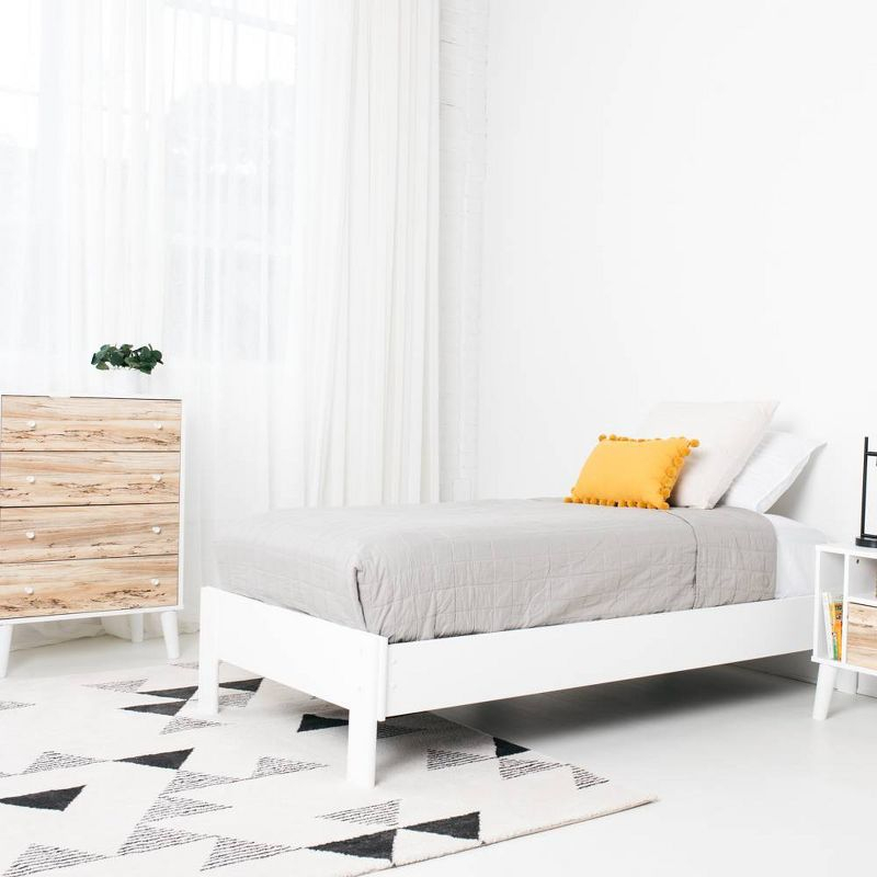 Twin Piperton Platform Bed White - Signature Design by Ashley: Modern Style, No Box Spring Needed