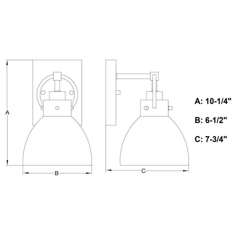 Vaxcel Ogden 1 - Light Vanity in  Matte Black
