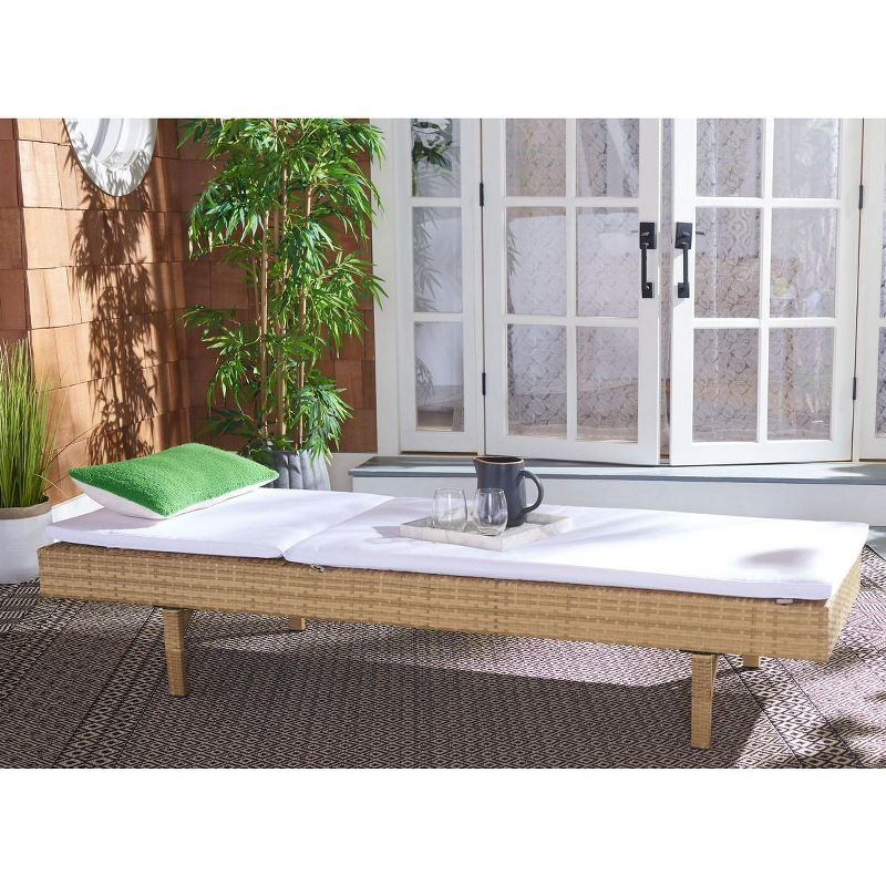 Cam Sunlounger - Outdoor - PAT7501 - Natural/White -Safavieh