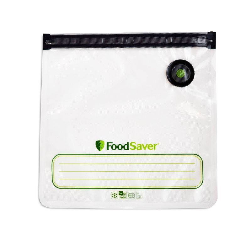 FoodSaver Reusable Gallon Vacuum Zipper Bags - for use with FoodSaver Handheld Vacuum Sealers - 8ct