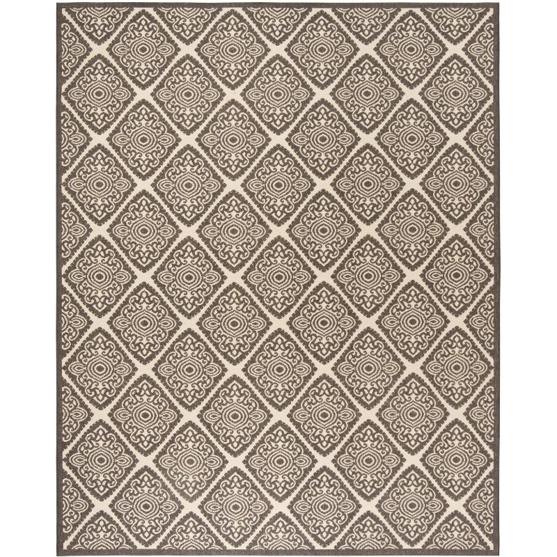 Linden LND132 Power Loomed Area Rug - Creme/Brown - 9'x12' - Safavieh