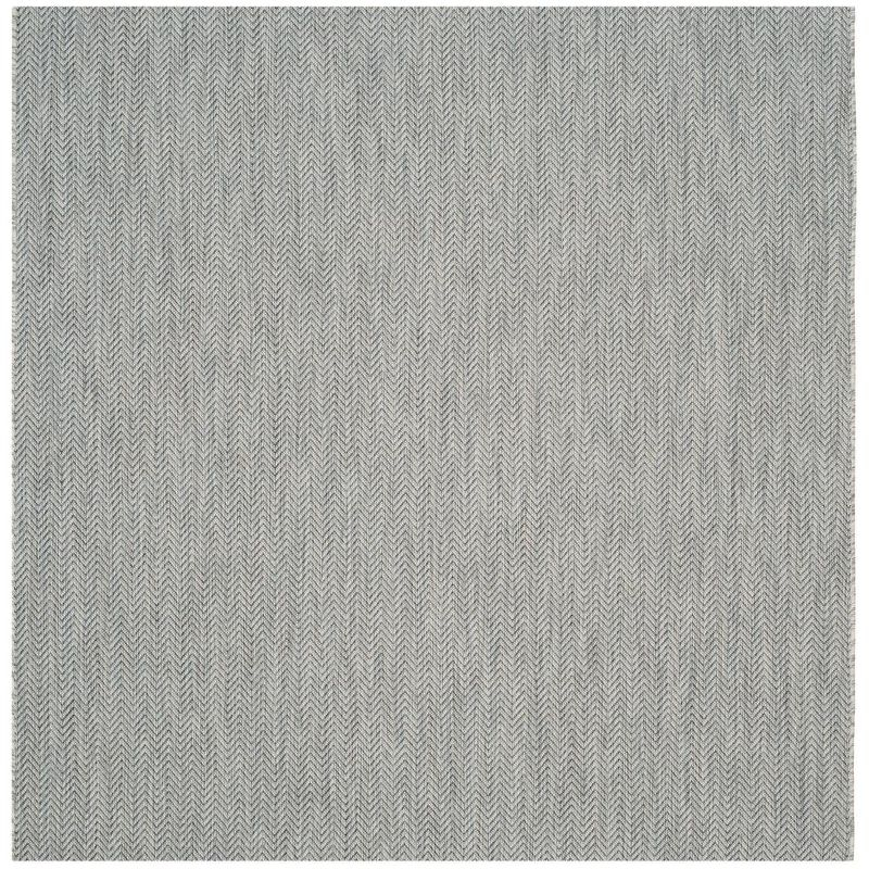 Courtyard CY8022 Power Loomed Indoor and Outdoor Area Rug - Grey/Navy - 6'7"x6'7" - Safavieh
