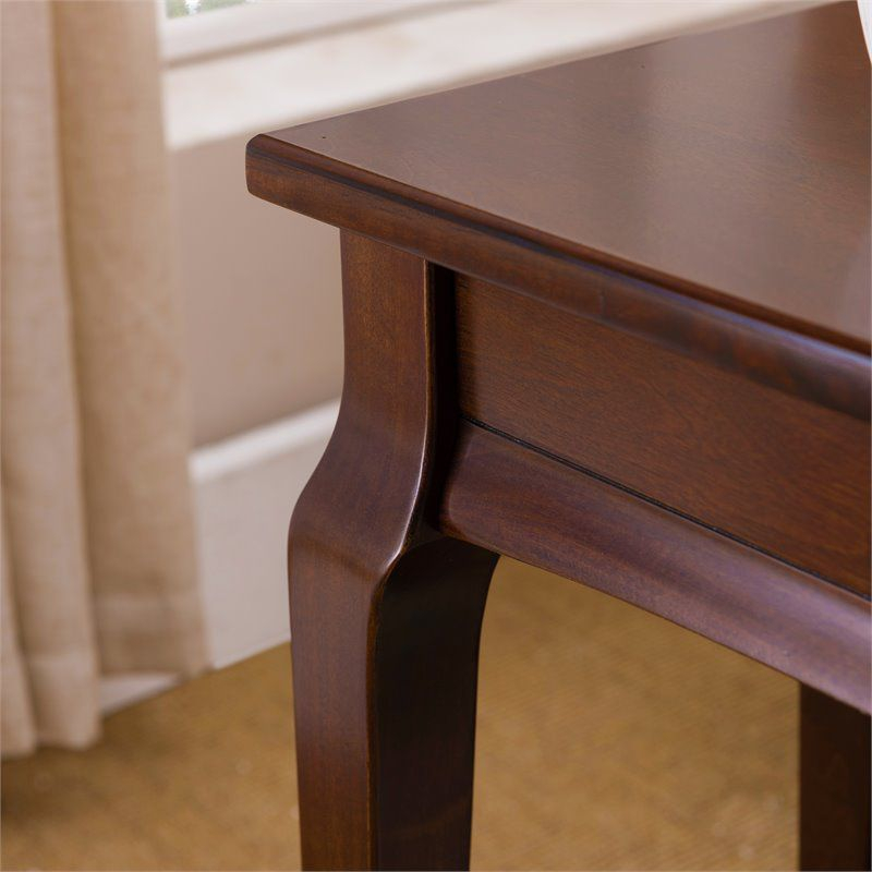Leick Home Stratus Narrow Chairside Table in Heartwood Cherry