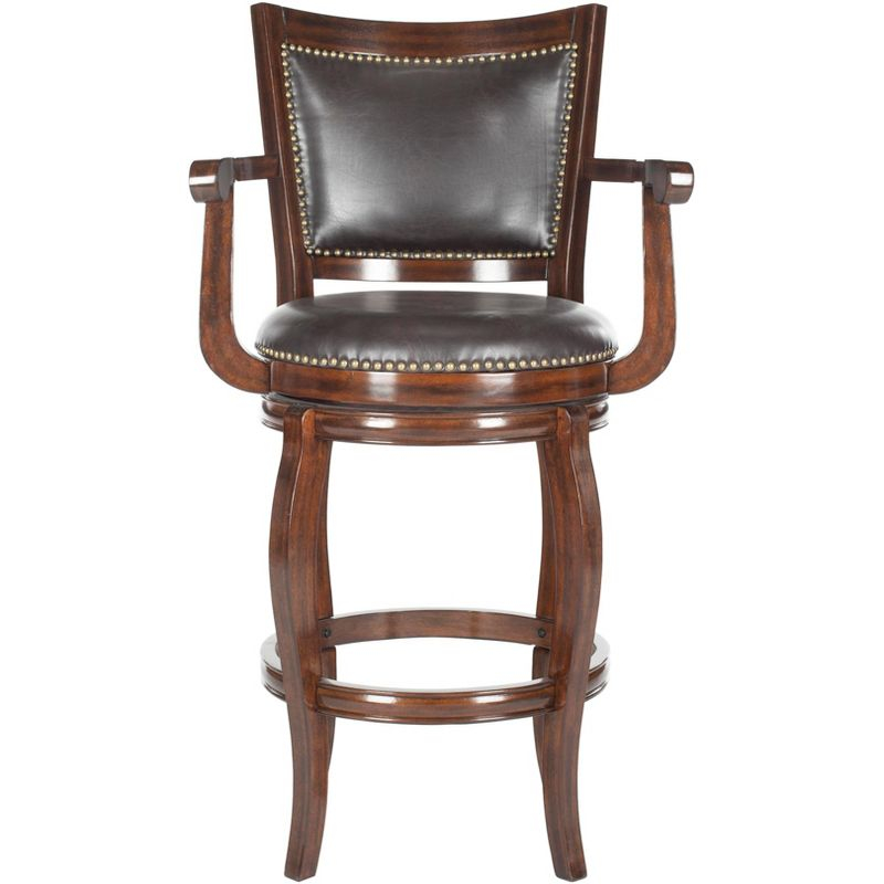 Gitano Swivel Bar Stool - FOX7009 - Espresso/Brown - Safavieh Couture
