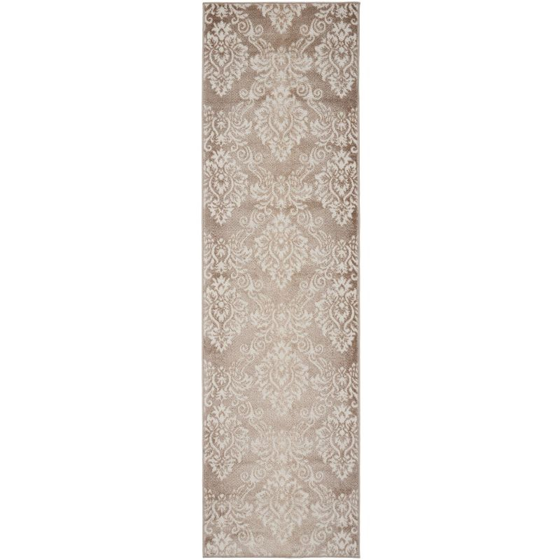 Nourison Elation ETN03 Indoor only Area Rug - Ivory Mocha 2'3" x 7'6"