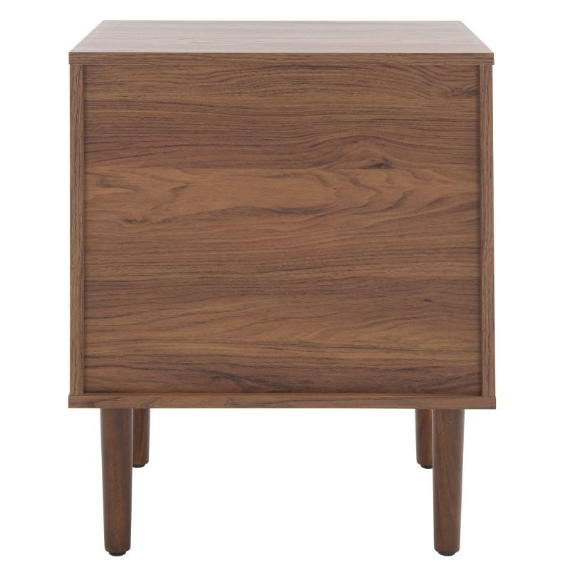 Irelia 2 Drawer Nightstand - Walnut/Natural - Safavieh