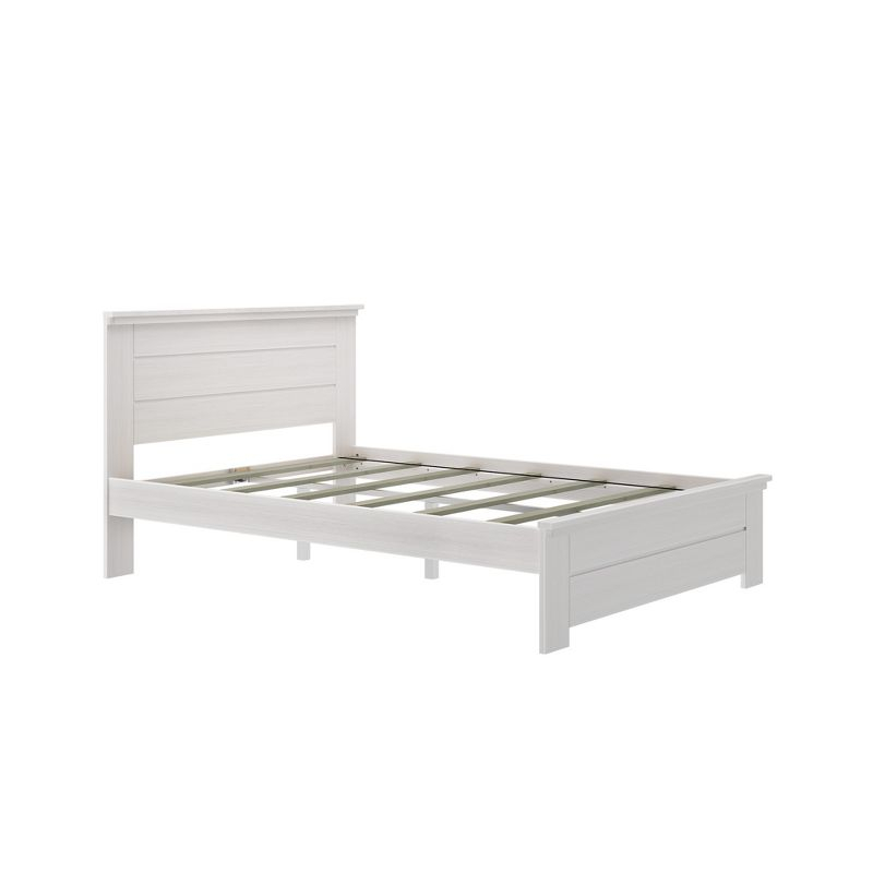Max & Lily Farmhouse Queen Panel Bed, White Wash