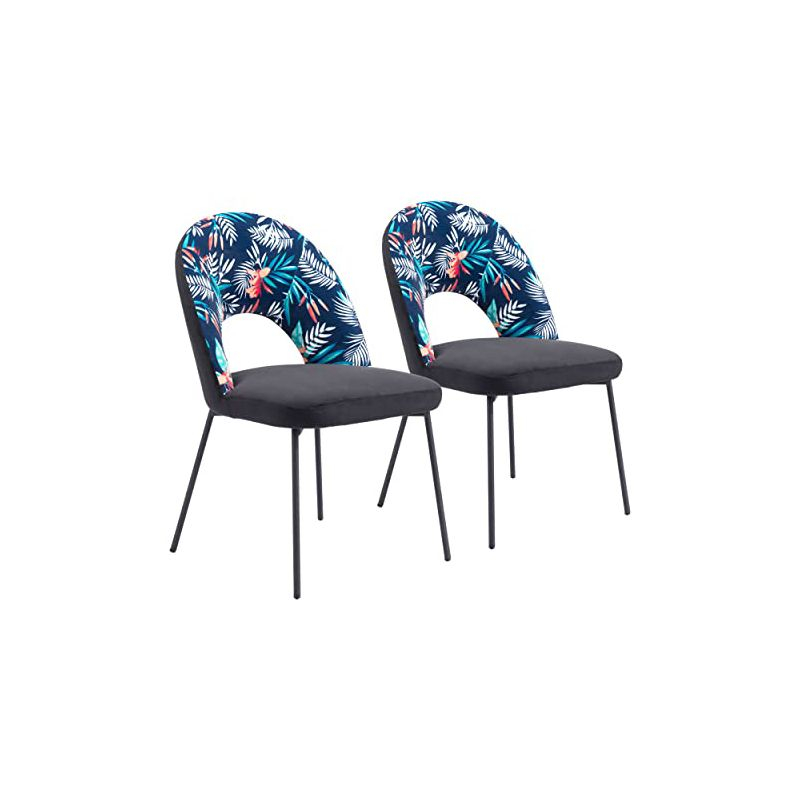 Zuo Merion Dining Chair (Set of 2) Multicolor Print & Black