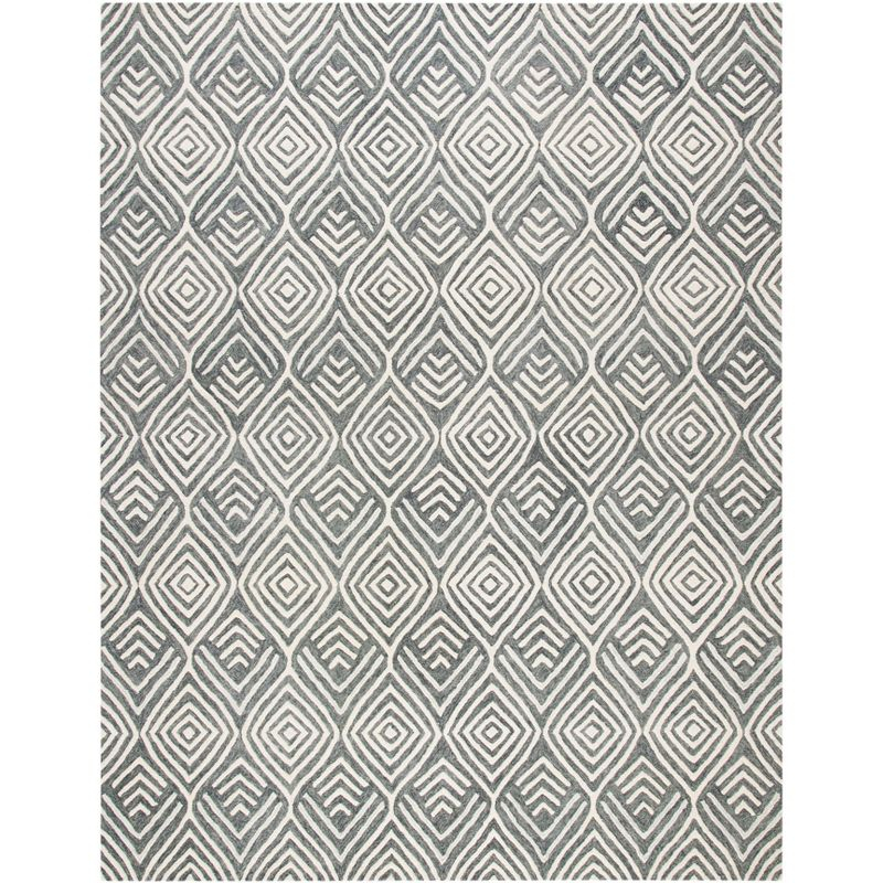 Blossom BLM936 Hand Tufted Area Rug - Ivory/Grey - 8'x10' - Safavieh.