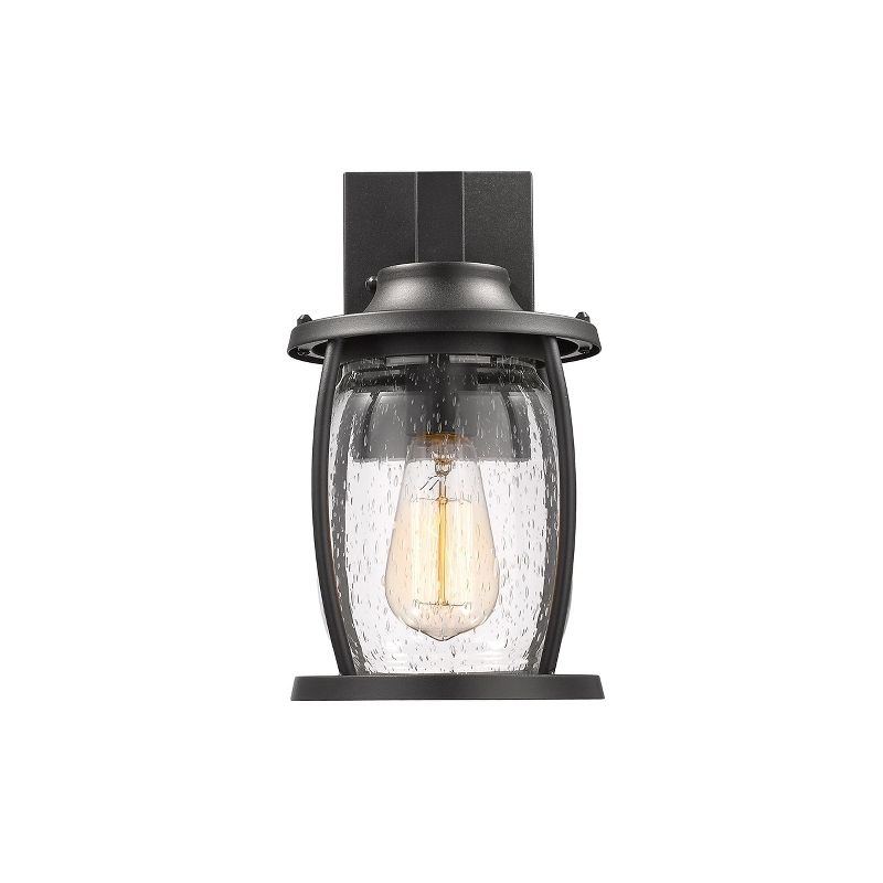 Chloe Lighting Jackson Transitional 1 Light Textured Black Outdoor Wall Sconce 12" Tall