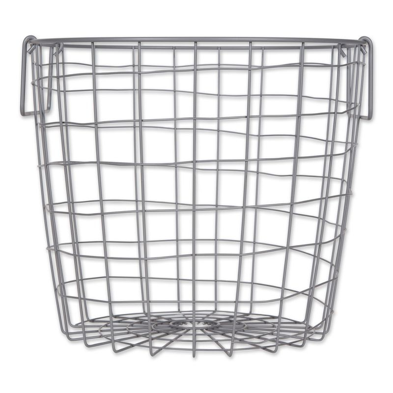 Metal Basket Cool Gray Round Medium 14X14X12