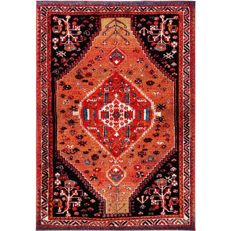 Vintage Hamadan VTH201 Power Loomed Area Rug - Orange/Red - 4'x6' - Safavieh.