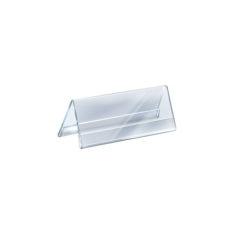 Azar Displays Two Sided Tent Style Clear Acrylic Sign Holder and Nameplate, Size: 11" W x 4.25" H on each side, 10-Pack