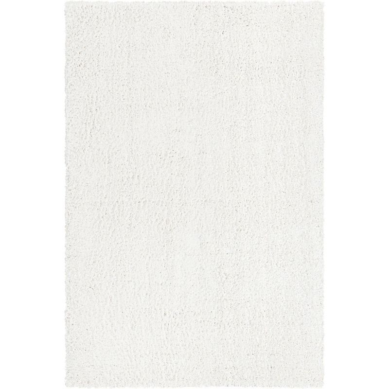 Unique Loom 4' 0 x 6' 0 Davos Shag White Area Rug
