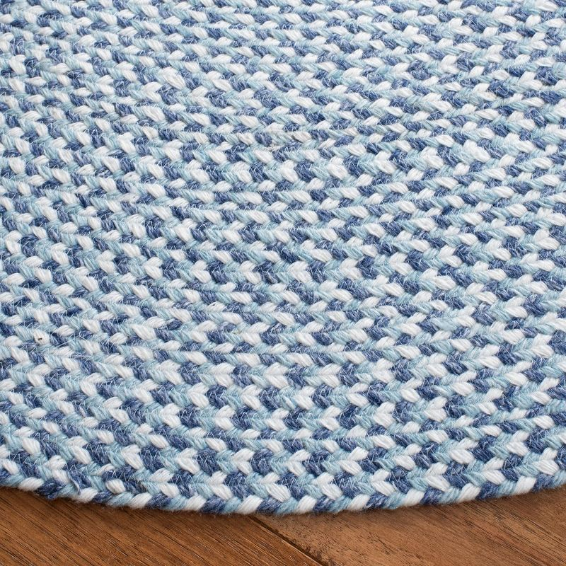 Braided BRD801 Hand Woven Area Rug - Blue/Aqua - 4' round - Safavieh.