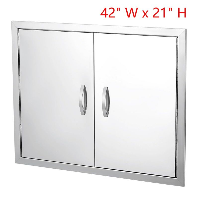 42" x 21" BBQ Access Double Door Outdoor Kitchen Island Stainless Steel Cabinet
