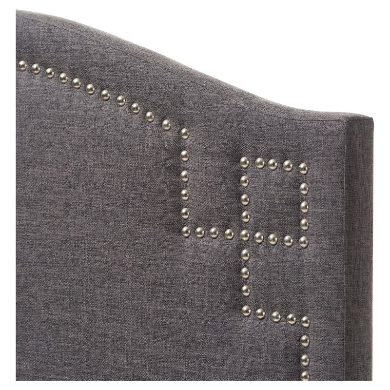 Twin Aubrey Modern And Contemporary Fabric Upholstered Headboard Dark Gray - Baxton Studio: Nailhead Detail, Rubberwood Frame