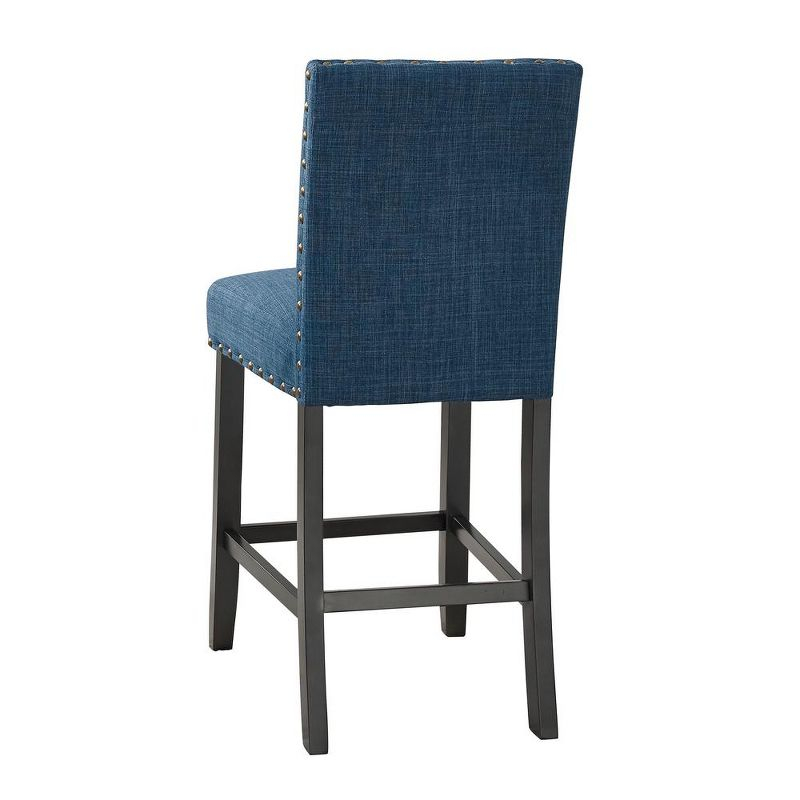 New Classic Furniture,Furniture Crispin 25" Fabric Counter Chairs In Blue (Set Of 2)