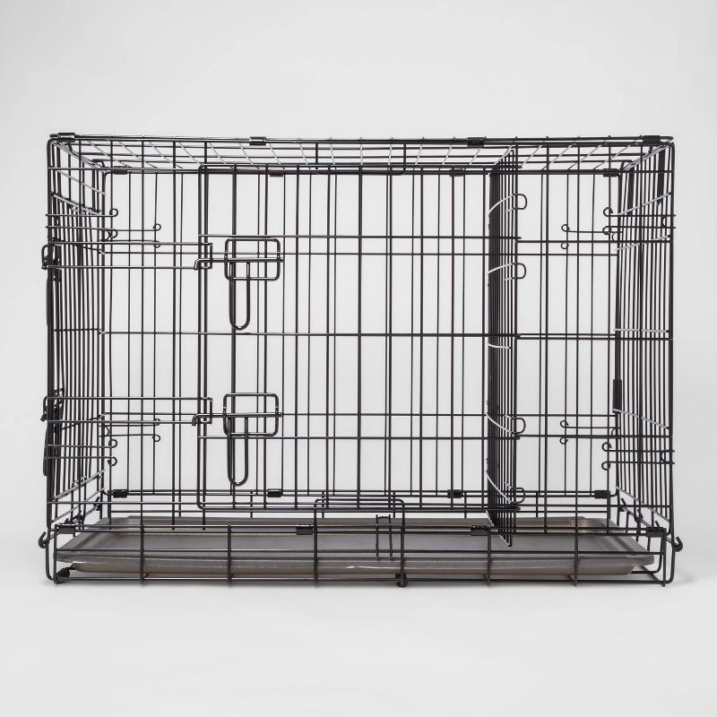 Wire Collapsible Dog Crate - L - Black - Boots & Barkley™