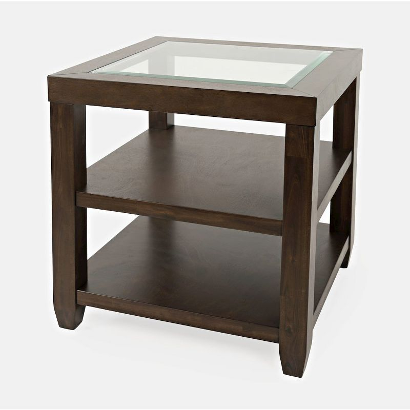 Jofran,Urban Icon Contemporary Glass Inlay End Table with Storage