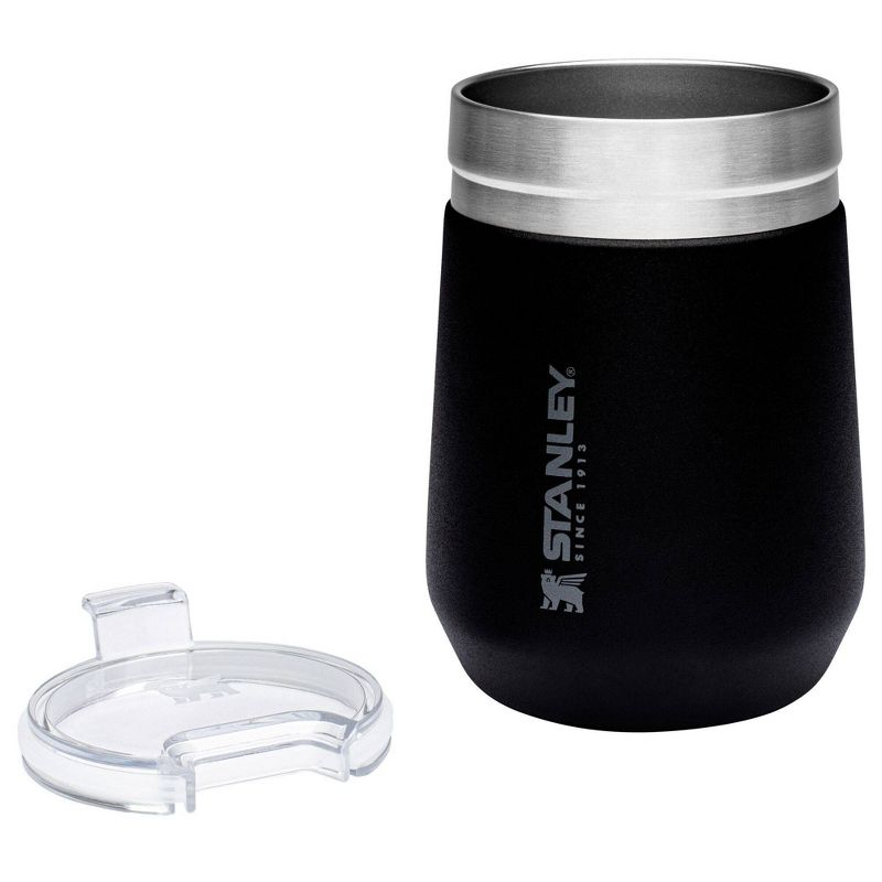 Stanley 10 oz Everyday Wine Tumbler Matte Black: Stainless Steel, Dishwasher-Safe, Hot/Cold Drinkware, All Ages