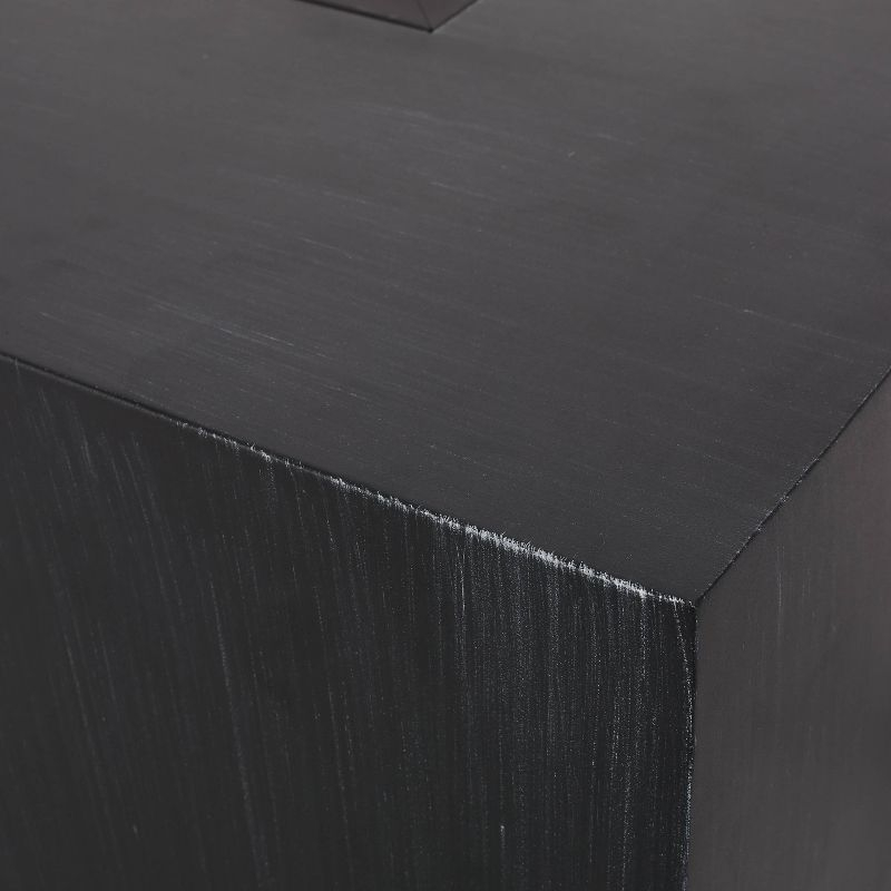 Wellington Outdoor 50000 BTU Rectangular Fire Pit with Tank Holder Brushed Black - Christopher Knight Home