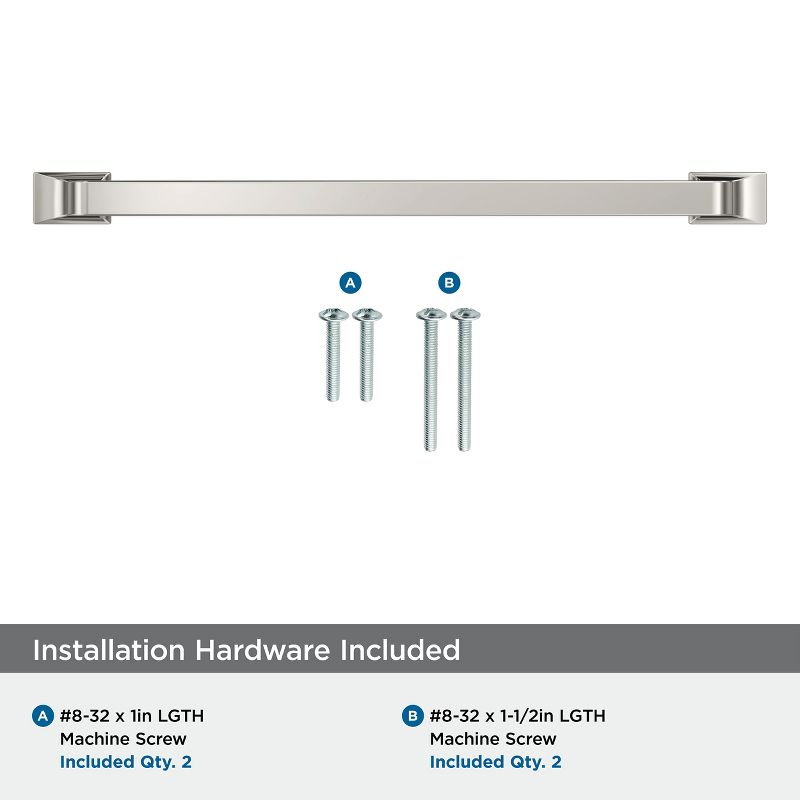Amerock Westerly 7-9/16 inch (192mm) Center-to-Center Polished Nickel Cabinet Pull
