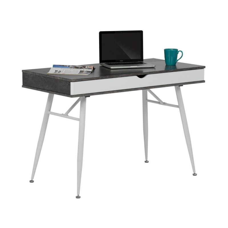 Alcove Writing Desk Dark Gray Wash - Calico Designs: Metal Frame, MDF Surface, Modern Style, Home Office Furniture