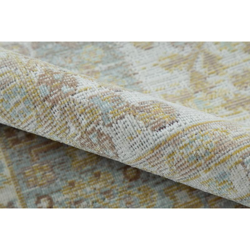 Momeni 4'x6' Isabella Arely Machine Loomed Area Rug Ivory: Classic Medallion Pattern, Low Pile, Indoor Use, Polyester