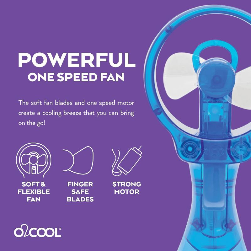 O2COOL Deluxe Misting Fan - 2 Pack - Light Blue