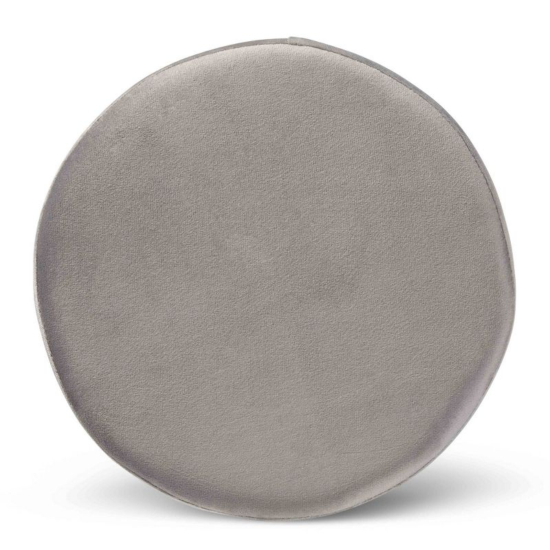 Chaela Velvet Metal Ottoman Gray/Gold - Baxton Studio