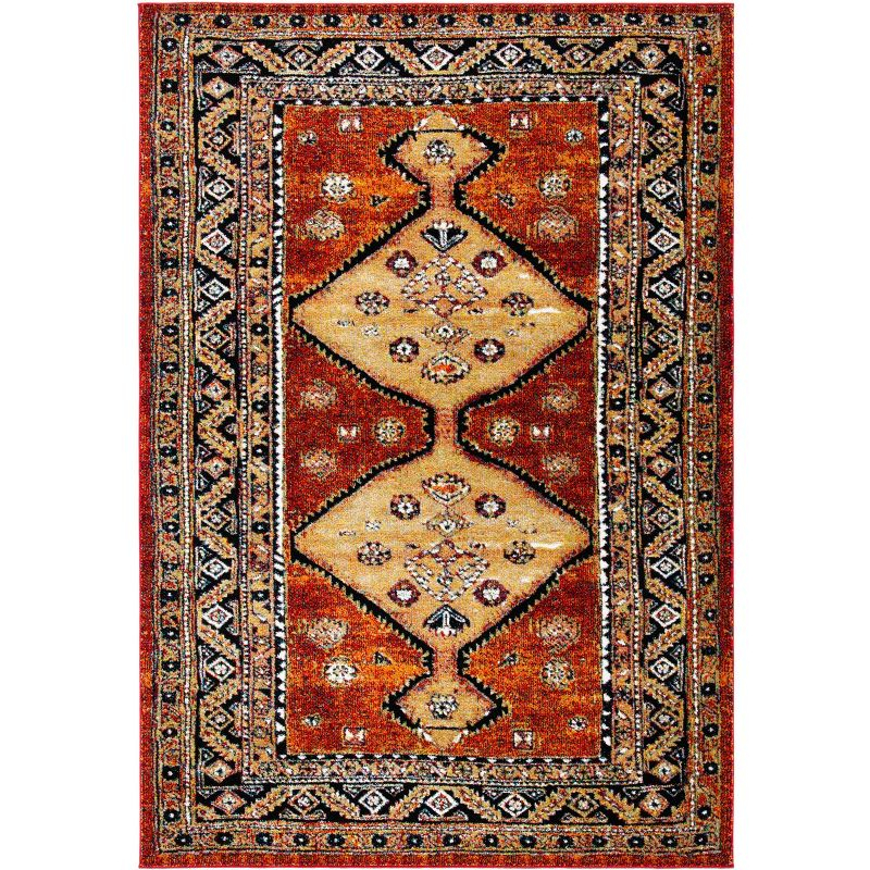 Vintage Hamadan VTH252 Power Loomed Area Rug - Rust/Gold - 5'3"x7'6" - Safavieh.