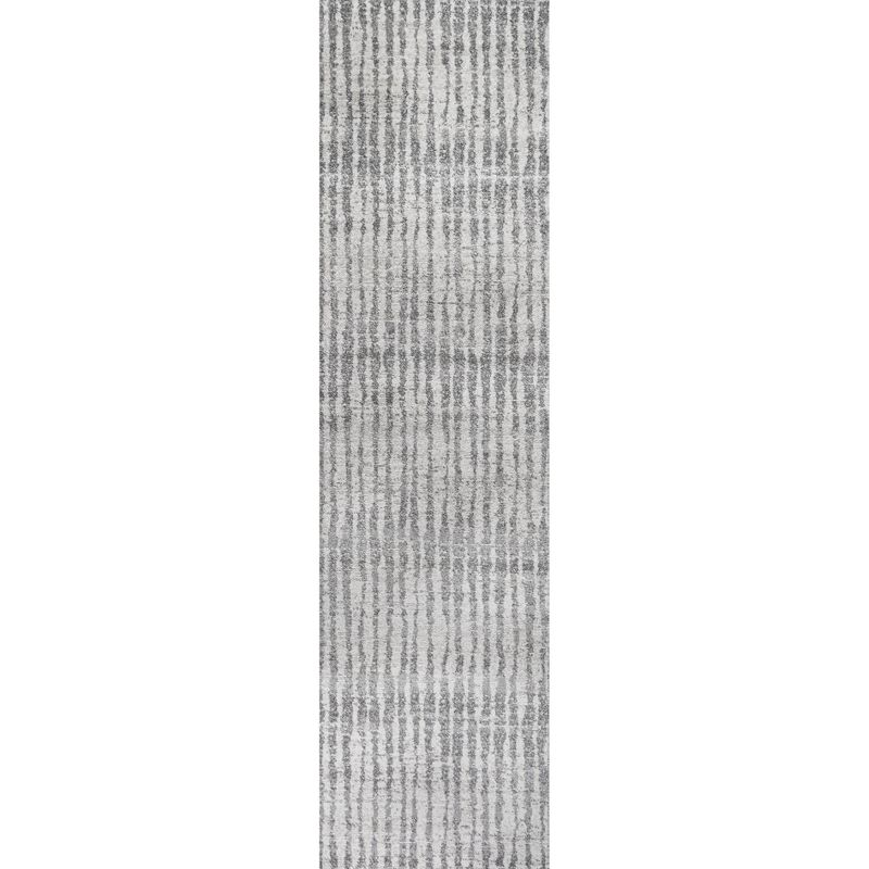 2'x10' Skoura Modern Bold Stripe Runner Rug, Beige - JONATHAN Y