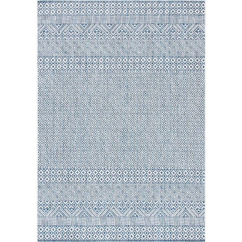 Courtyard CY8235 UV & Stain Resistant Non-Shedding Power Loomed Indoor/Outdoor Area Rug - Blue/Navy - 6'7"x9'6" - Safavieh