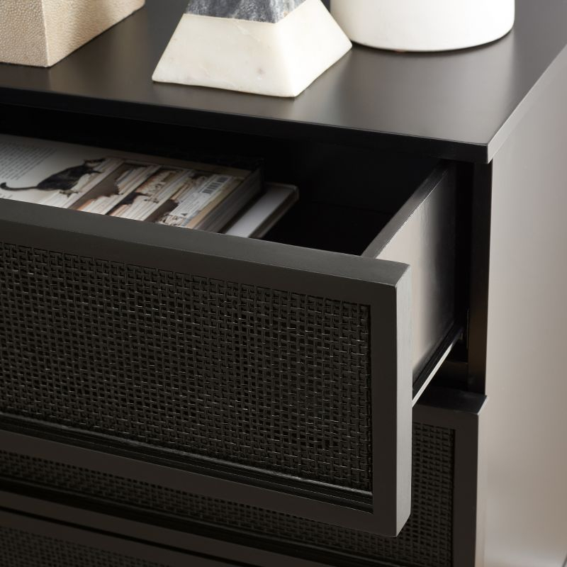 Zadie 3 Drawer Rattan Chest - CHS5004 - Black - Safavieh