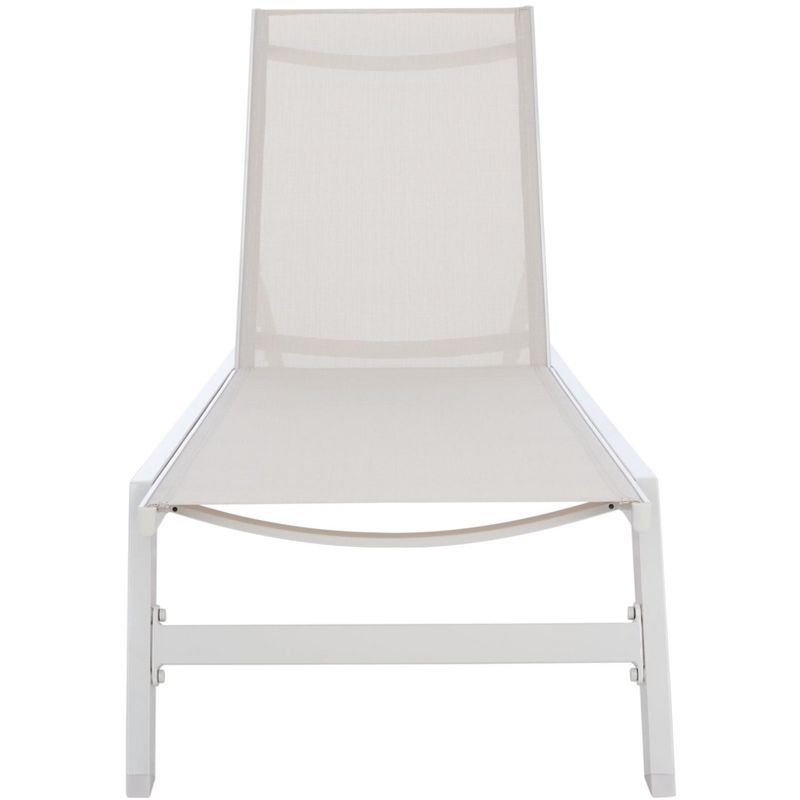 Fionne Sunlounger - Outdoor - PAT9038 - White/Beige -Safavieh