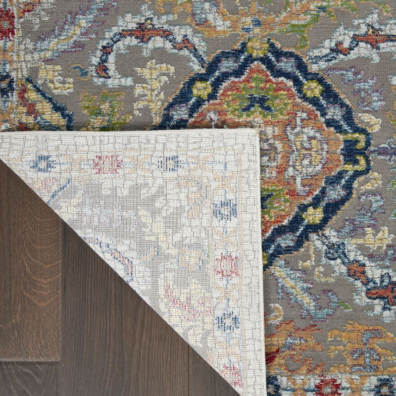 Nourison Global Vintage Traditional Bordered Indoor Area Rug Grey/Multicolor 4' x 6'