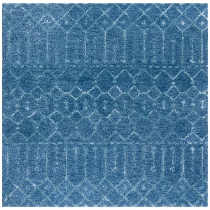 Himalaya HIM903 Handmade Area Rug - 8'x8' - Navy/Silver - Safavieh