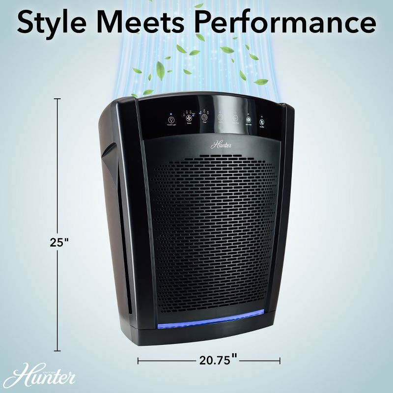 Hunter HP800 Air Purifiers for Home Large Room and Bedroom. True HEPA Air Purifier for Pets, Odors, Allergens, Smoke, Dust, VOC's.
