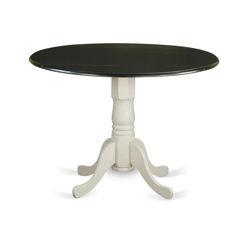 East West Furniture,Dining Table Black & Linen White