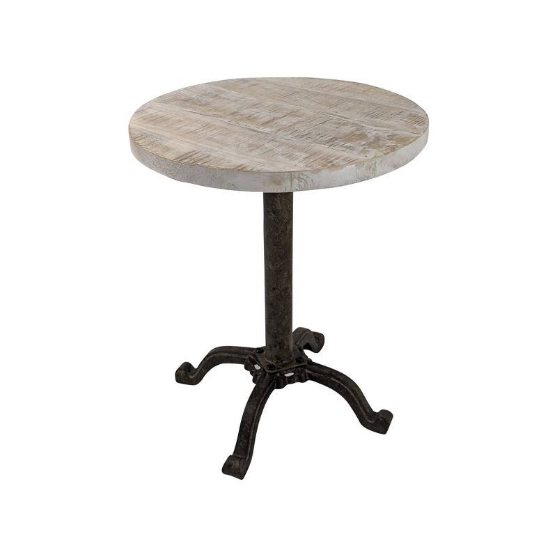 Carolina Living Colton Adjustable Vintage Table Natural Driftwood/Aged Iron: Mango Wood, Iron Frame, 30 Day Warranty